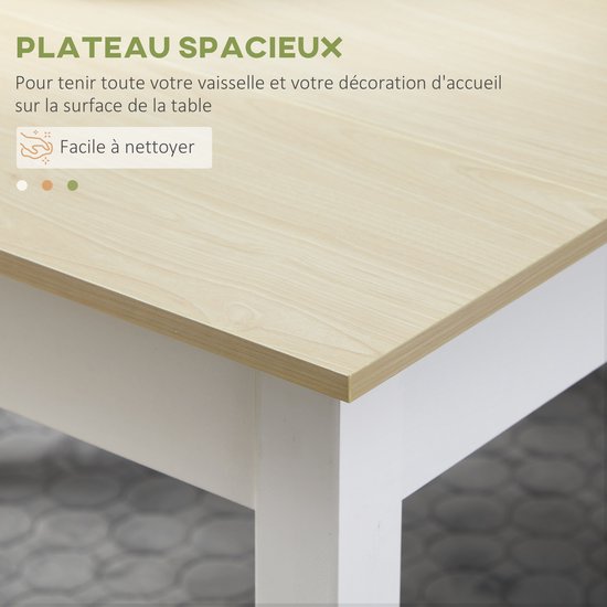 Ensemble de table à manger HOMCOM - Aggloméré - 119x70x75cm - Chêne