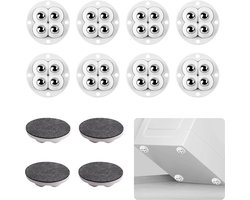 Meubelwielen - 12 stuks - Transportwielen - Zelfklevend - Zwenkwielen - Meubels Verschuiven - Meubelrollen - 360 Graden Draaibaar - meubelwieltjes - Voor Onder Meubels En Opbergdozen - 47 mm