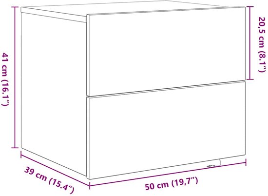vidaXL Wandbeugel Bedkast met lade 2 pcs Oud hout 34,5 x 33 - Slaapkamer | Nachtkastjes vidaXL Wandbeugel Bedkast met lade 2 pcs Oud hout 34,5 x 33 - Slaapkamer | Nachtkastjes