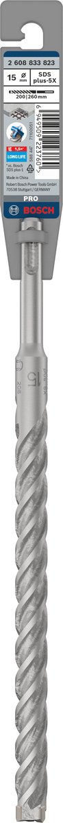Bosch PRO SDS plus-5X hamerboor, 15 x 200 x 260 mm