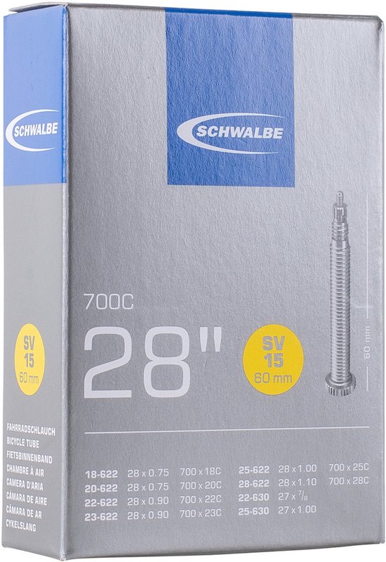 Schwalbe SV15 - Binnenband Fiets - Frans Ventiel - 60 mm - 28 x 3/4 - 7/8 - 1 - 11/16 van Schwalbe — afbeelding 4