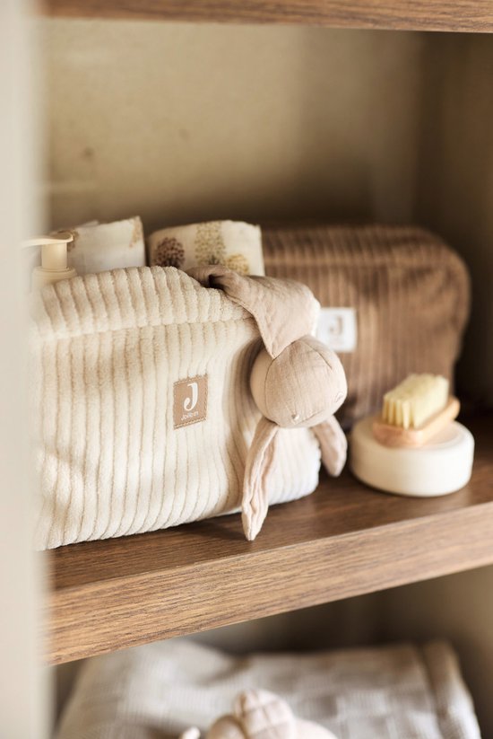 Jollein - Etui - Cloudy Rib - Oatmeal - 100% Polyester - Luieretui, Baby Toilettas - 21x14cm van Jollein — afbeelding 2
