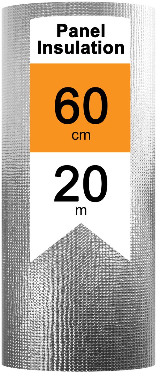 Aufun Radiatorfolie - Verwarming isolatiefolie - Dubbele Aluminium Luchtkussenfolie Dakisolatie - Gealuminiseerde Isolatiefolie - Isolatie Verwarming - Verlaagt het Gasgebruik - 0.6x20m