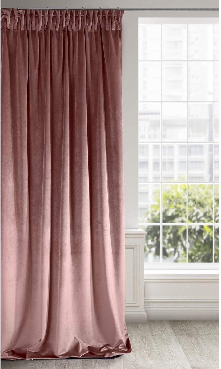 Fluwelen gordijn - luxe kwaliteit - 1 stuk - 140 cm breed x 250 cm lang - 100% polyester