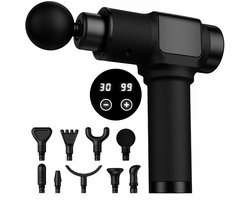 Massagepistool, Deep Tissue Massagepistool, Percussieve Spiermassagepistool voor Atleten, Draagbare Elektrische Rugmassager met 30 Snelheidsniveaus en 9 Massagekoppen (Zwart)