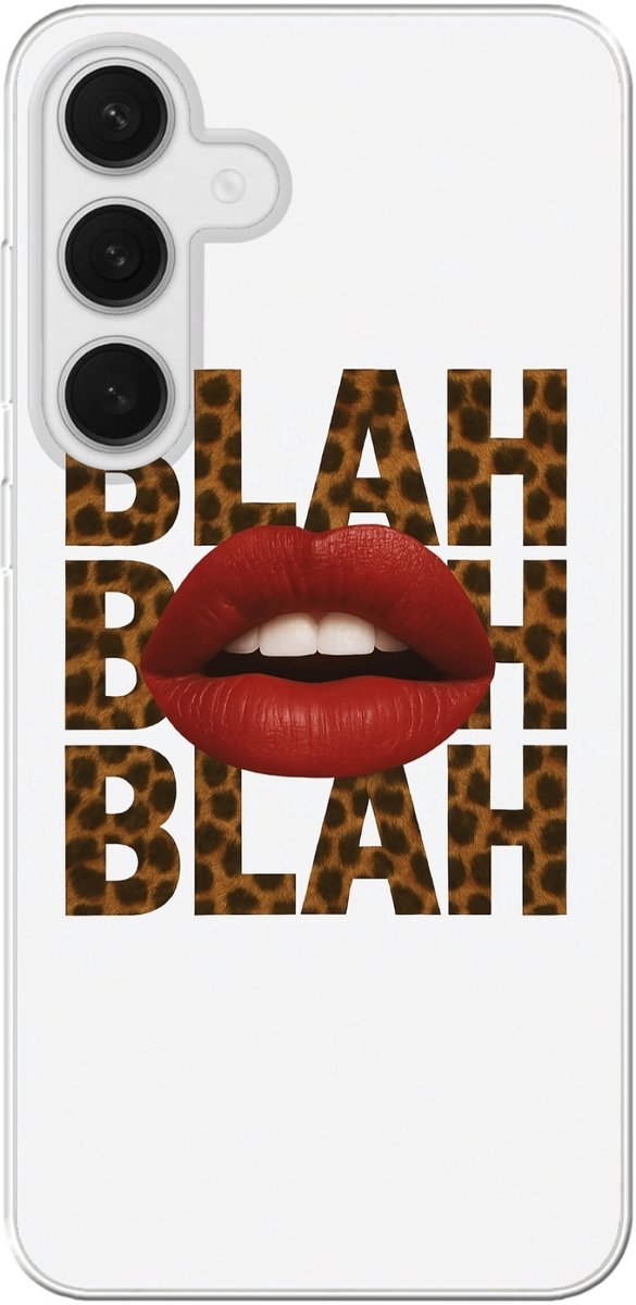 Telefoonhoesje Geschikt voor Samsung Galaxy S25 Plus hoesje - Lip - Rood - Quote - Siliconen Telefoonhoesje Telefoonhoesje