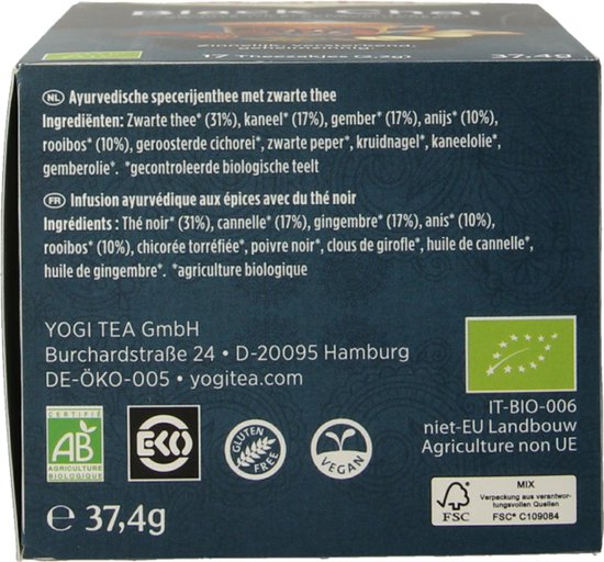 Yogi Tea Black Chai Bio - Biologische Kruidenthee met Zwarte Thee ...