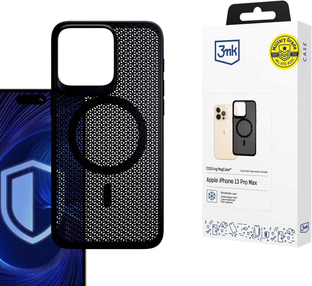 3Mk Tpu-Beschermingshoesje Voor Apple Iphone 13 Pro Max Met Valbescherming