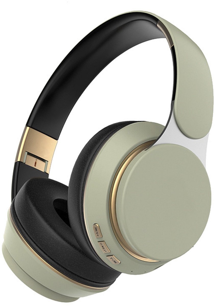KINSI Draadloze Bluetooth Hoofdtelefoons - Opvouwbaar hoofdtelefoon met Krachtige Bass & Stereo Geluid,groen
