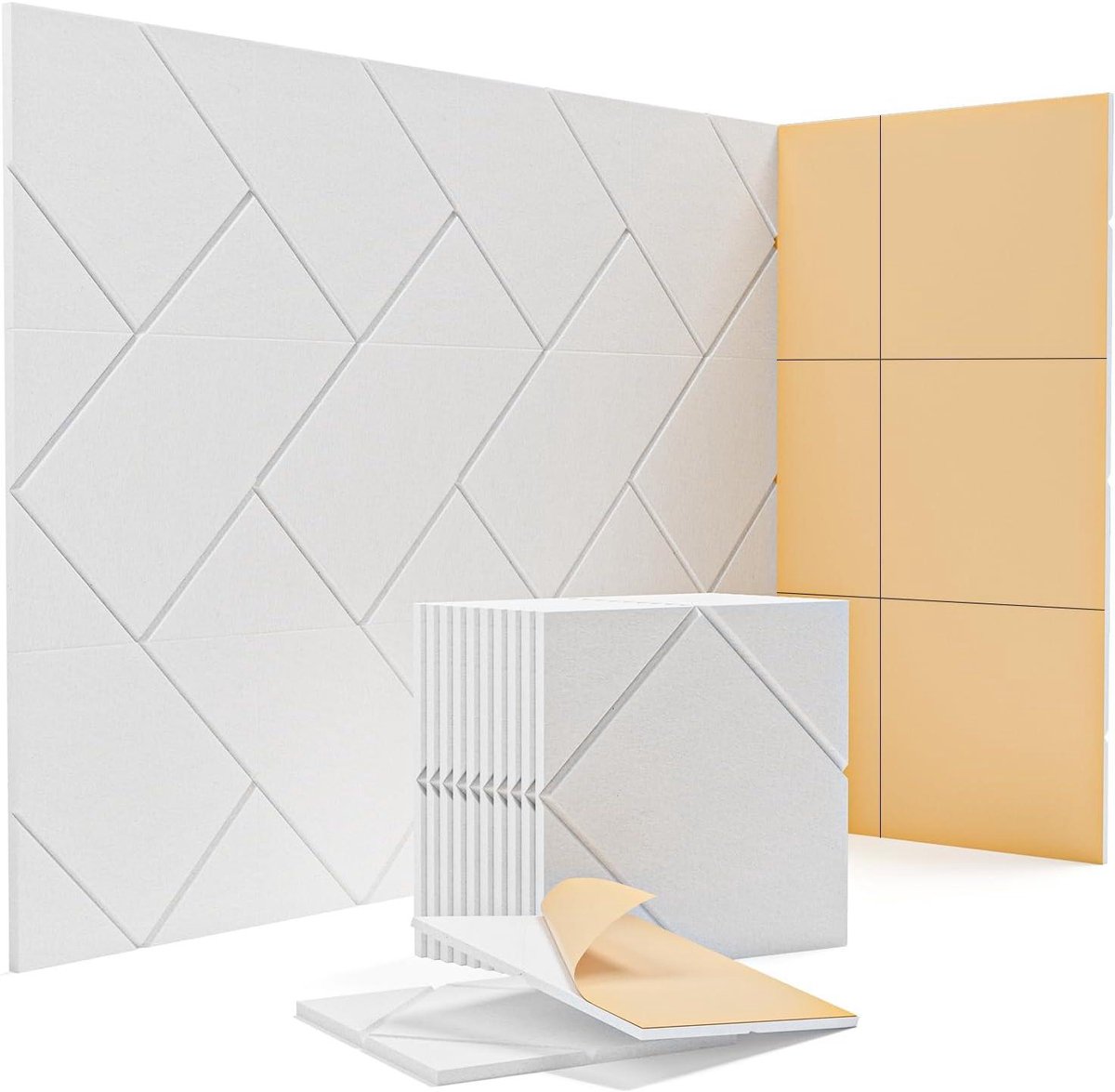 JGS Premium - Zelfklevende Akoestische Panelen 12 stuks voor Geluidsabsorptie en Wanddecoratie