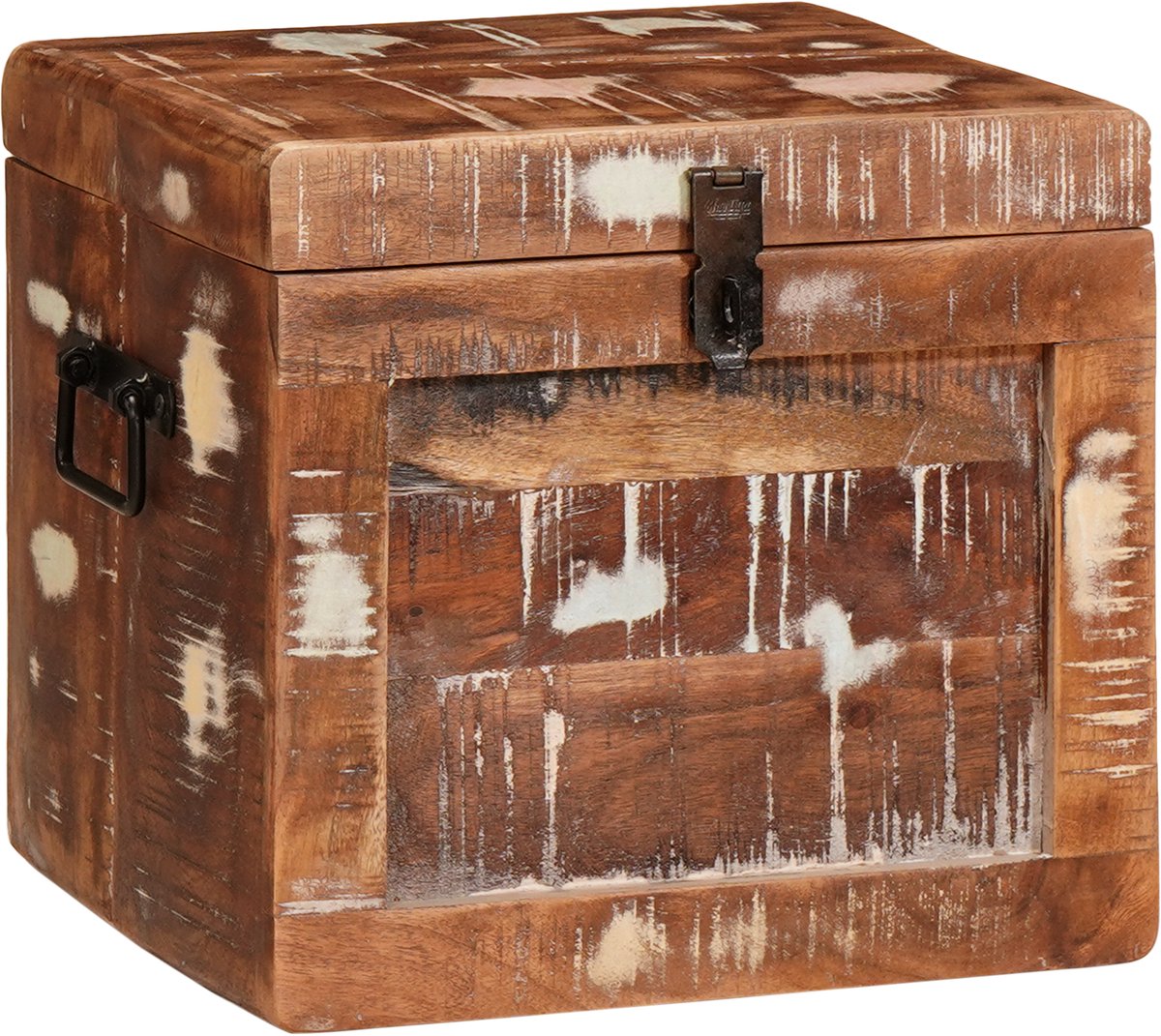 vidaXL - Opbergbox - met - opslag - met - de - deur - Bruin - Massief - Mango - Hout