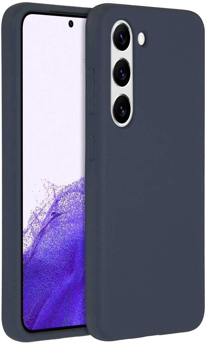 Accezz Hoesje Geschikt voor Samsung Galaxy S23 Hoesje Siliconen - Accezz Liquid Silicone Backcover - Donkerblauw