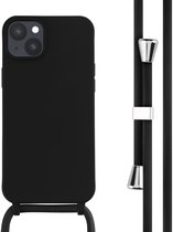 Coque iPhone 14 Plus - Coque en Siliconen iMoshion avec cordon - Zwart