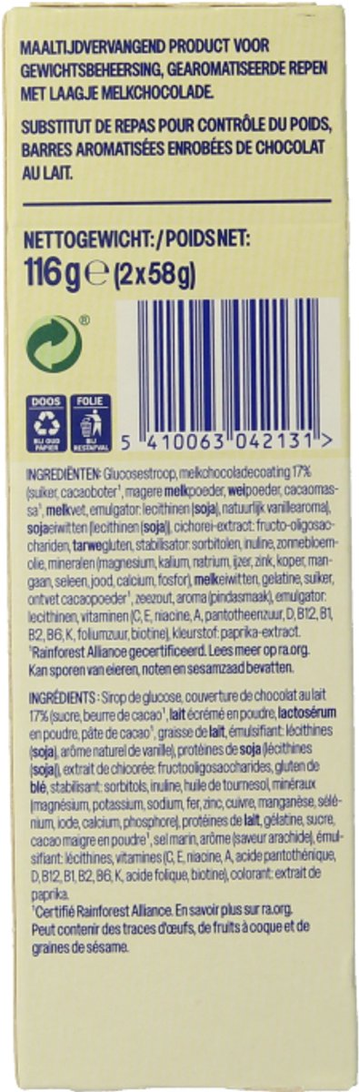 WeCare Meal Replacement Bars Peanut Nougat - 116 gr — afbeelding 4