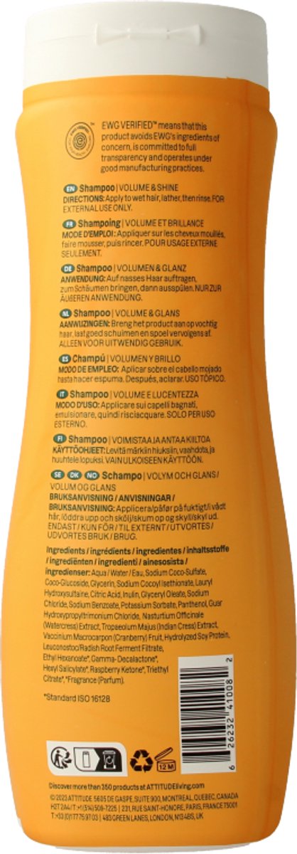 Attitude Super Leaves Shampoo - Volume & Shine van Attitude — afbeelding 3
