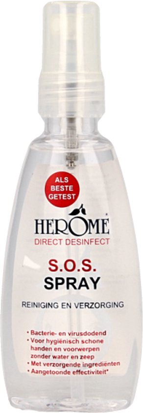Herome Direct Desinfect Desinfecterende Spray - 80% Alcohol - voor het Desinfecteren van de Handen - 75ml
