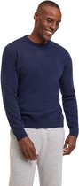 FALKE Basic Lambswool Crew elegante klassieker wol trui heren blauw - maat L