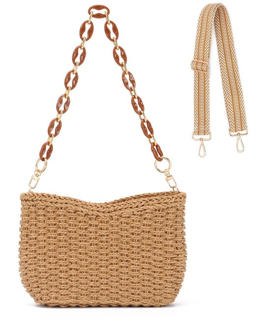 Unyqoos Trendy Zomertas Van Stro Met Veelzijdige Draagopties En unyqoos-trendy-zomertas-van-stro-met-veelzijdige-draagopties-en