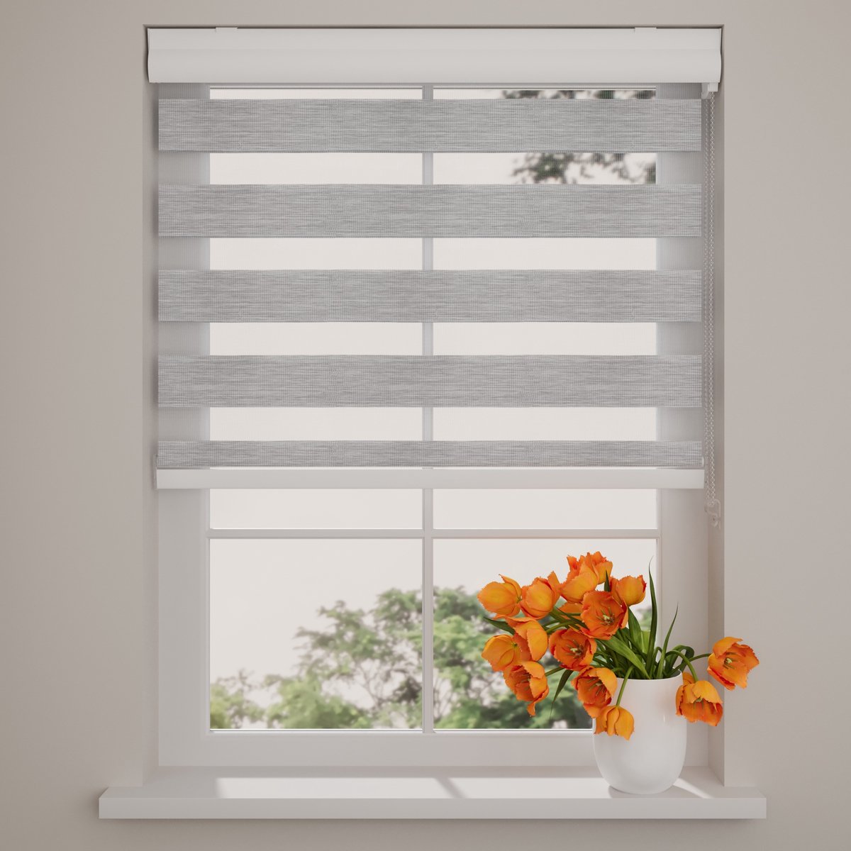 Duo Rolgordijn Splendid Fiber - Lichtdoorlatend - Grey - 150 x 175
