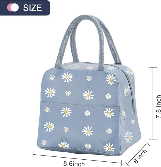 Lunchtas - Geïsoleerde draagtas - Lunchbox - Herbruikbare koeltas - Waterdichte en lekvrije lunchtas - Waterdichte lunchhouder - Geschikt voor vrouwen, mannen, studenten en kinderen - 22*15*20cm van Merkloos — afbeelding 2