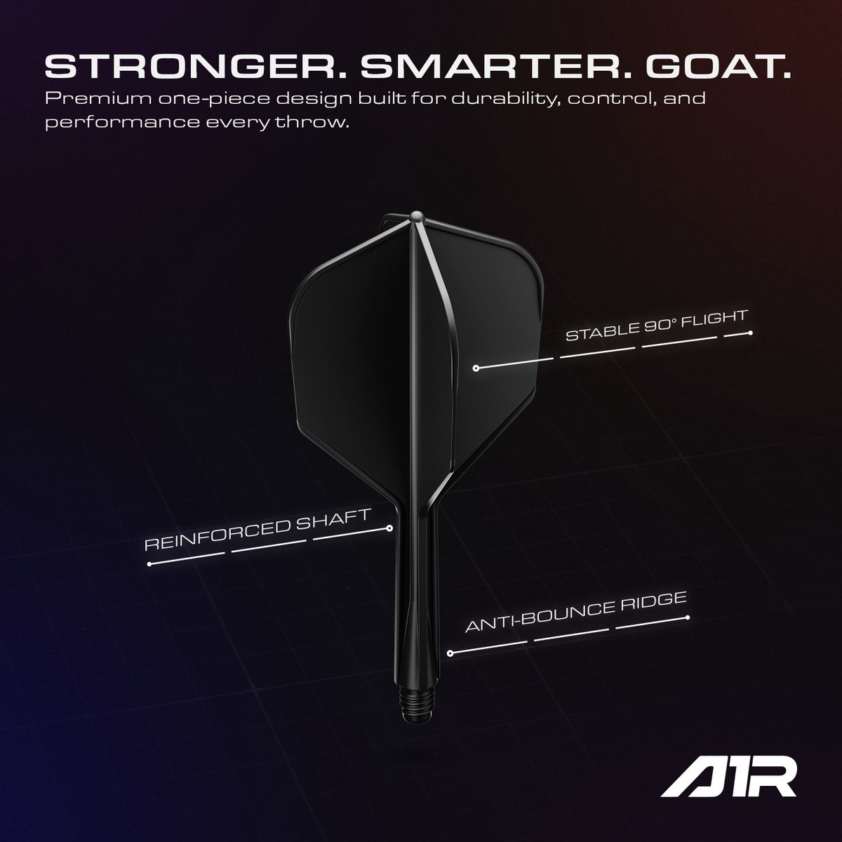 GOAT Air Black NO6 - Dart Flights Short