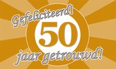 LUQ – Gevelvlag 50 Jaar Getrouwd – 150x90cm – XXL Polyester Vlag – Binnen & Buiten Versiering – Direct Ophangen