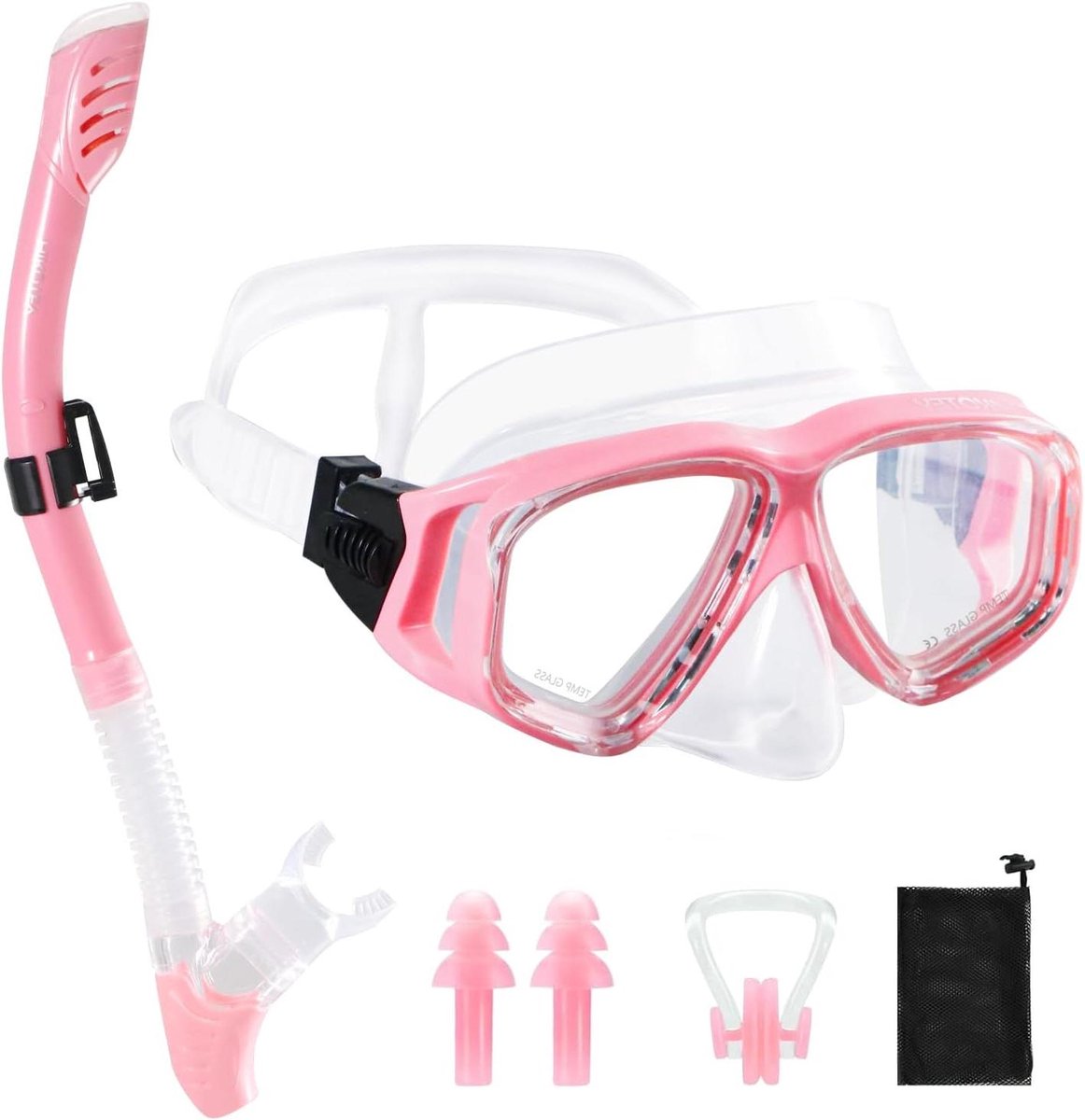 Snorkelset voor volwassenen met panorama-duikmasker – Anti-lek snorkelmasker voor snorkelen, zwemmen en duiken