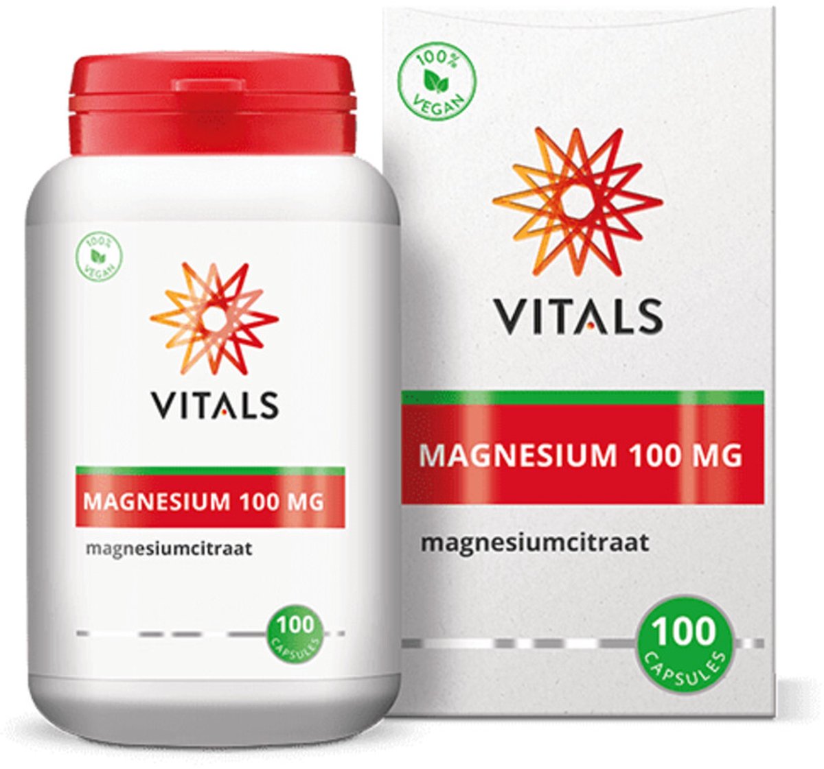 Goedkoopste 2x Vitals Magnesium 100mg 100 capsules