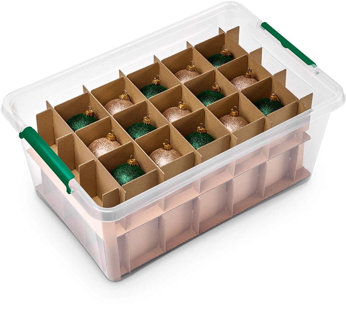 Orplast Kerstballen opbergbox 30 ballen - Groen - 40 liter - Rolbaar