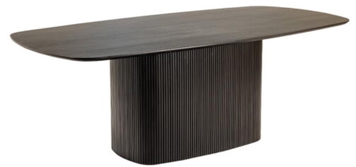 Tower Living Eettafel Rivello Deens ovaal mangohout 220x120 cm - Zwart