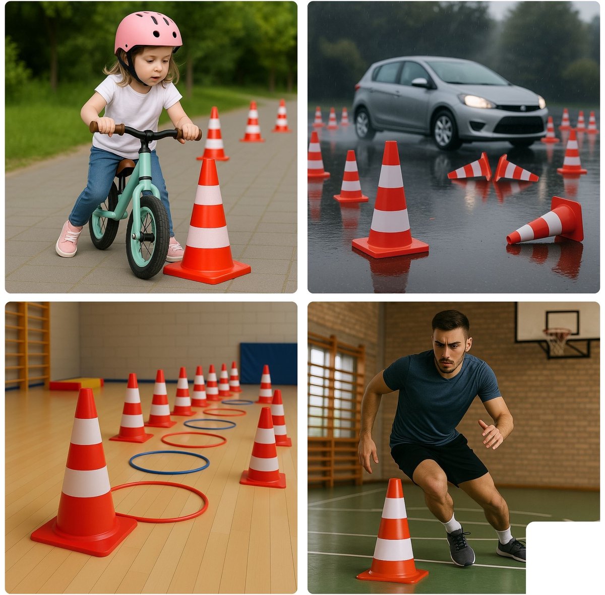 Cône De Signalisation PVC Maurer - Hauteur 50 Cm, Blanc-rouge, Pour Chantier Ou Sécurité