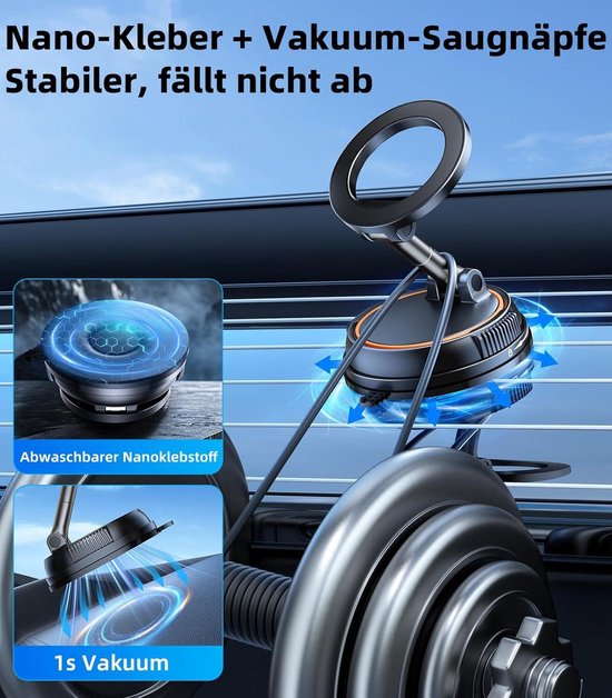 Magnetische autotelefoonhouder 360° Rotatie opvouwbaar met vacuümzuignap voor iPhone Magnetische autotelefoonhouder 360° Rotatie opvouwbaar met vacuümzuignap voor iPhone