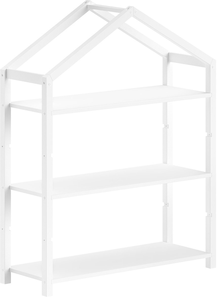 Boekenrek Dallas - 111x40x141cm - massief dennenhout - wit