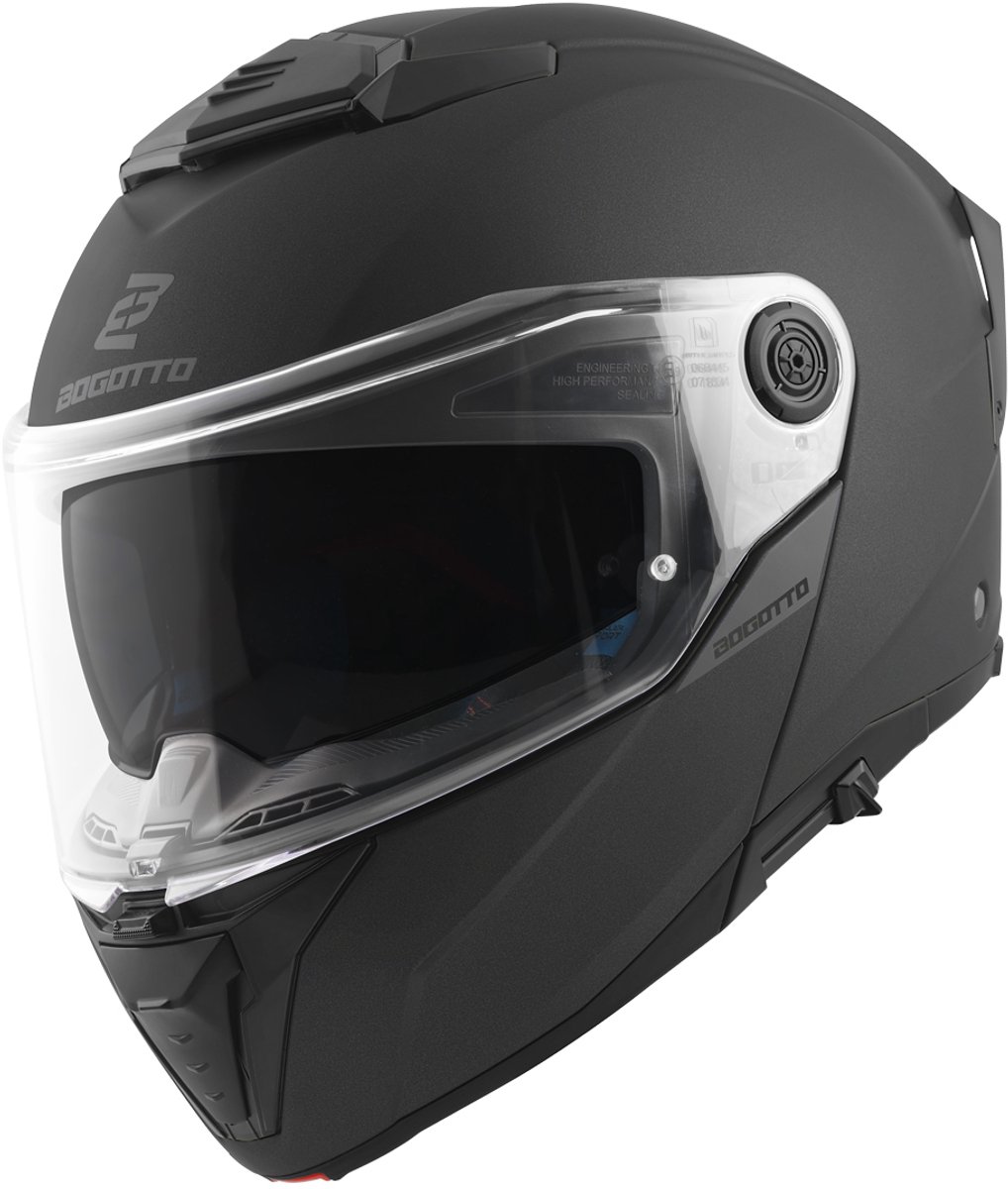 Bogotto FF404 Solid Mat Zwart Systeemhelm - Maat XXL - Helm