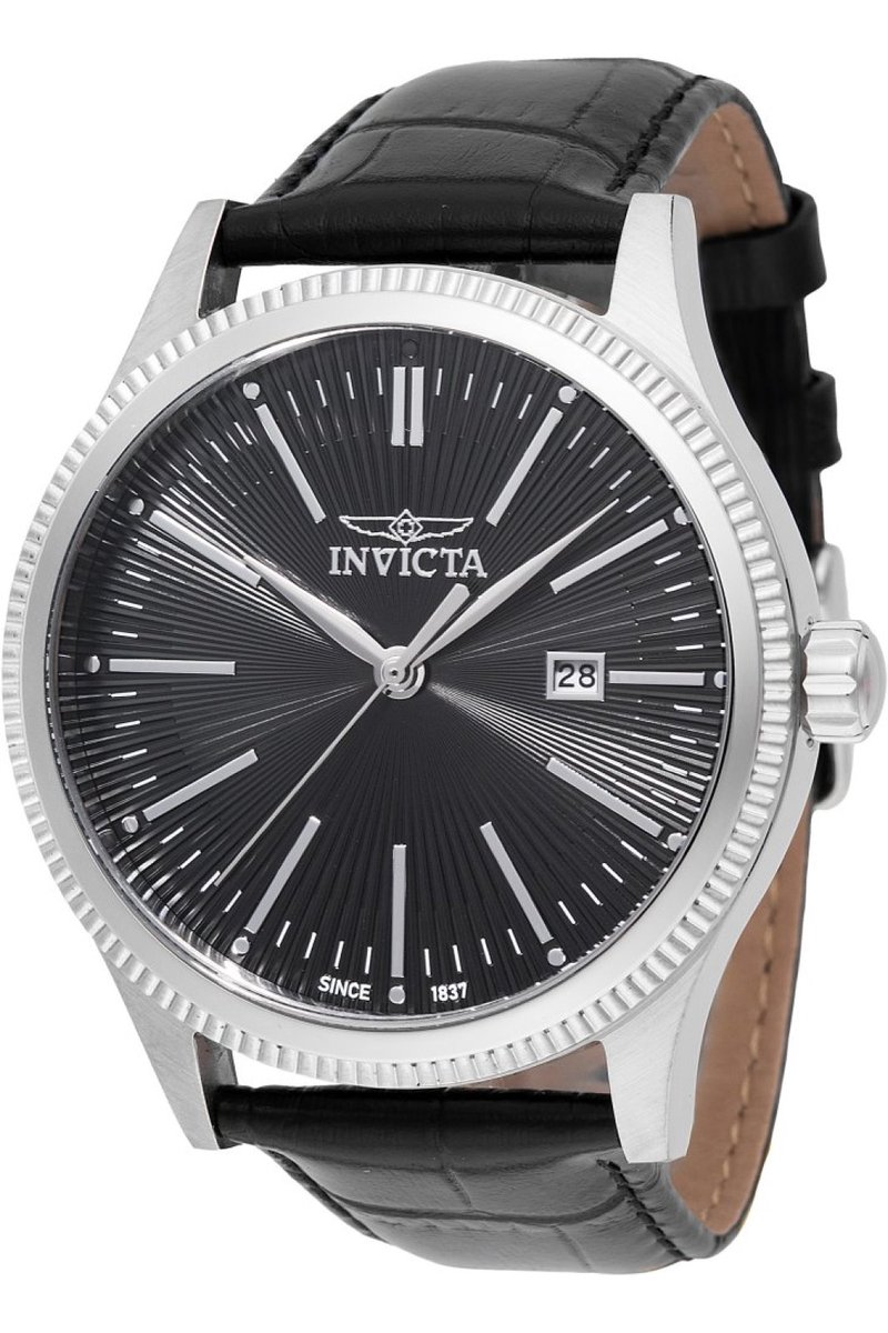 Invicta Celestial 47816 Heren Horloge - Waterdicht - Analoog - Quartz Uurwerk - Roestvrij Staal met zwarte Wijzerplaat - 43mm