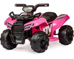KiddoCruiser Elektrische Mini Quad, 6V Elektrische Quad met Claxon, Voetpedaal, Koplamp, Vooruit/Achteruit Functie, 4-Wiel Accu Aangedreven Quad Speelgoed voor Peuter Jongens en Meisjes, Roze