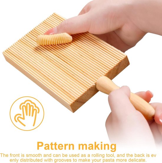 Noodle board - houten pasta tafel - gnocchi board - hand roll board - pasta sticks voor het maken van pasta — afbeelding 5