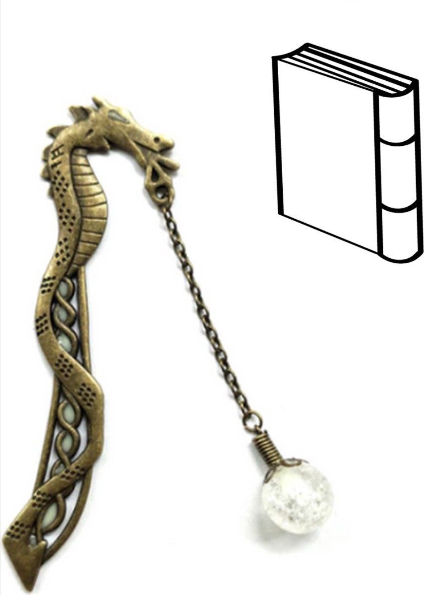 Boekenlegger - Draak - Glow in the Dark - Zilver