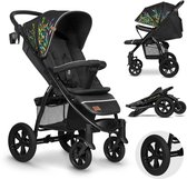 Lionelo Annet Tour — Buggy van 0 tot 4 jaar (of 22 kg) — Opvouwbaar met Eén Hand — Verstelbare Rugleuning tot Ligpositie — Onderhoudsvrije Grote Rubberen Wielen — XXL Luifel met Venster UPF50+ — Voetenzak — Muskietennet — Bekerhouder — Kinderwagen