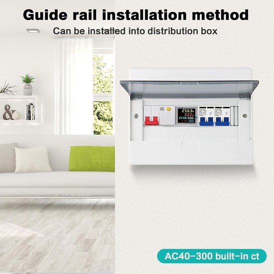 Din Rail Voltmeter Ampèremeter - AC 80‑500V 1‑100A - Digitale