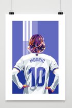 Luka Modric Poster - Voetbal - posters - formaat 30x40cm - Pop Art - Wanddecoratie - BXS2140 - Met kader - passe-partouts stijl