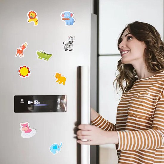 16 stuks koelkastmagneten voor kinderen, dierentuinmagneten, rubberen magneten, koelkast, dierenfiguren, magneten, grappig magneetspeelgoed, babycadeau voor jongens en meisjes vanaf 1 jaar