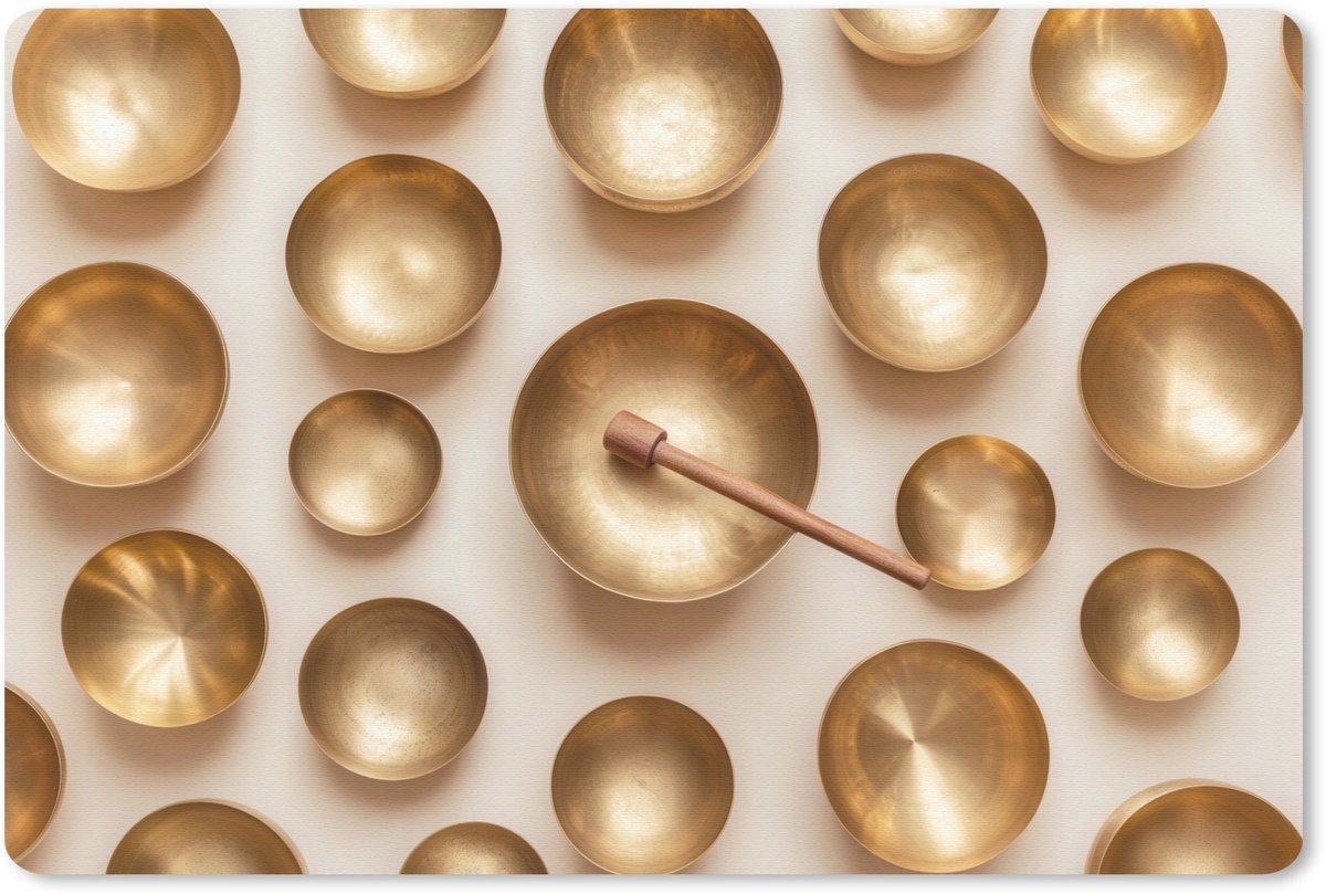 Muismat 27x18 cm - Mousepad Symmetrisch - Goud - Brons - Balans - Muismatten
