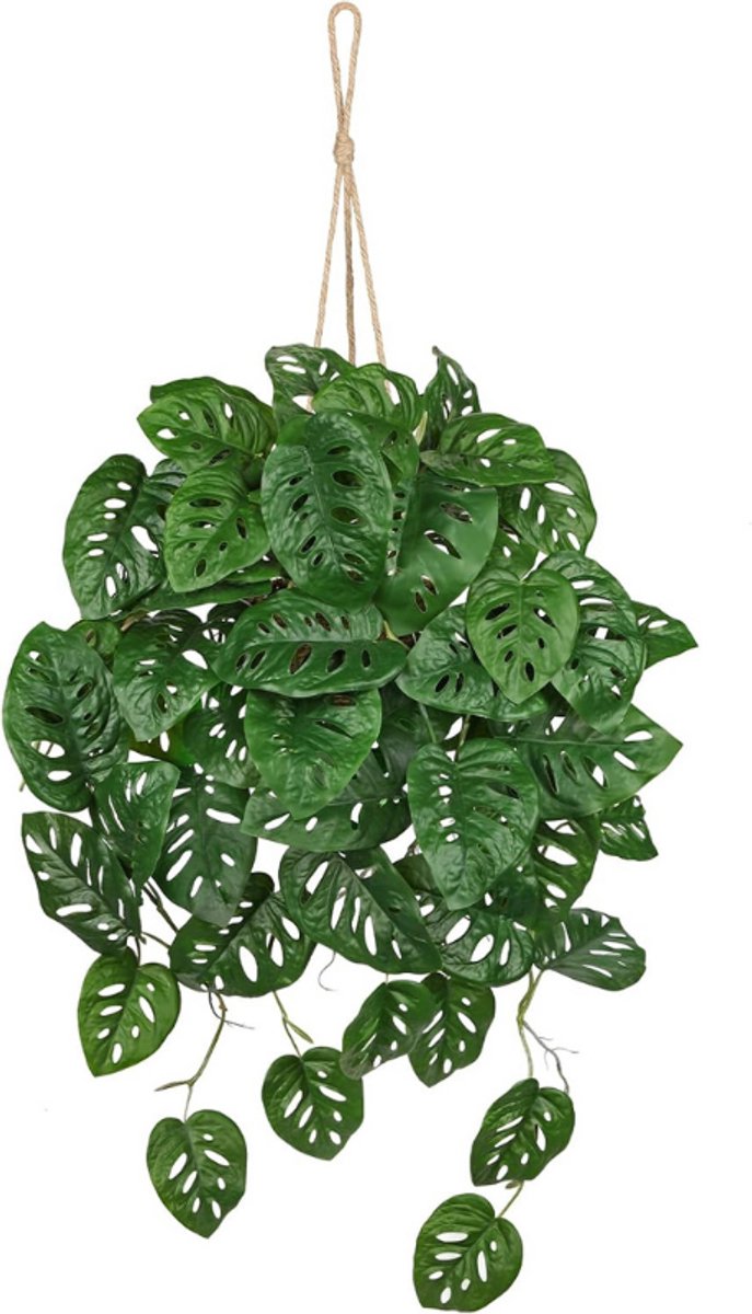BOG Kunstplanten In Pot - Hangende Kunstplant - Monstera Bladeren 20 cm - Decoratieve Planten Voor Tafel - Badkamer - Woonkamer GROEN