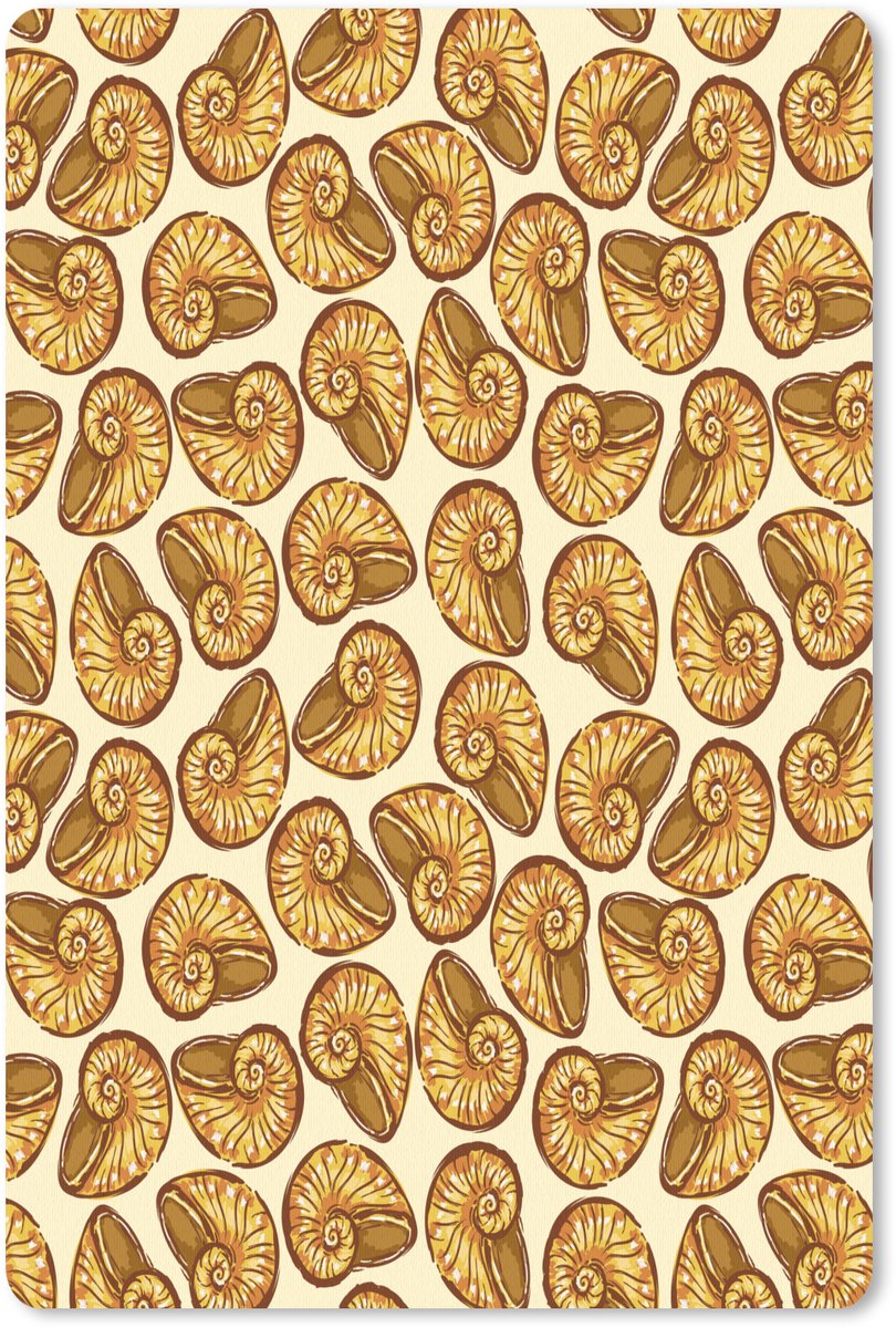 Muismat 18x27 cm - Mousepad Kust - Zee - Schelp - Goud - Muismatten