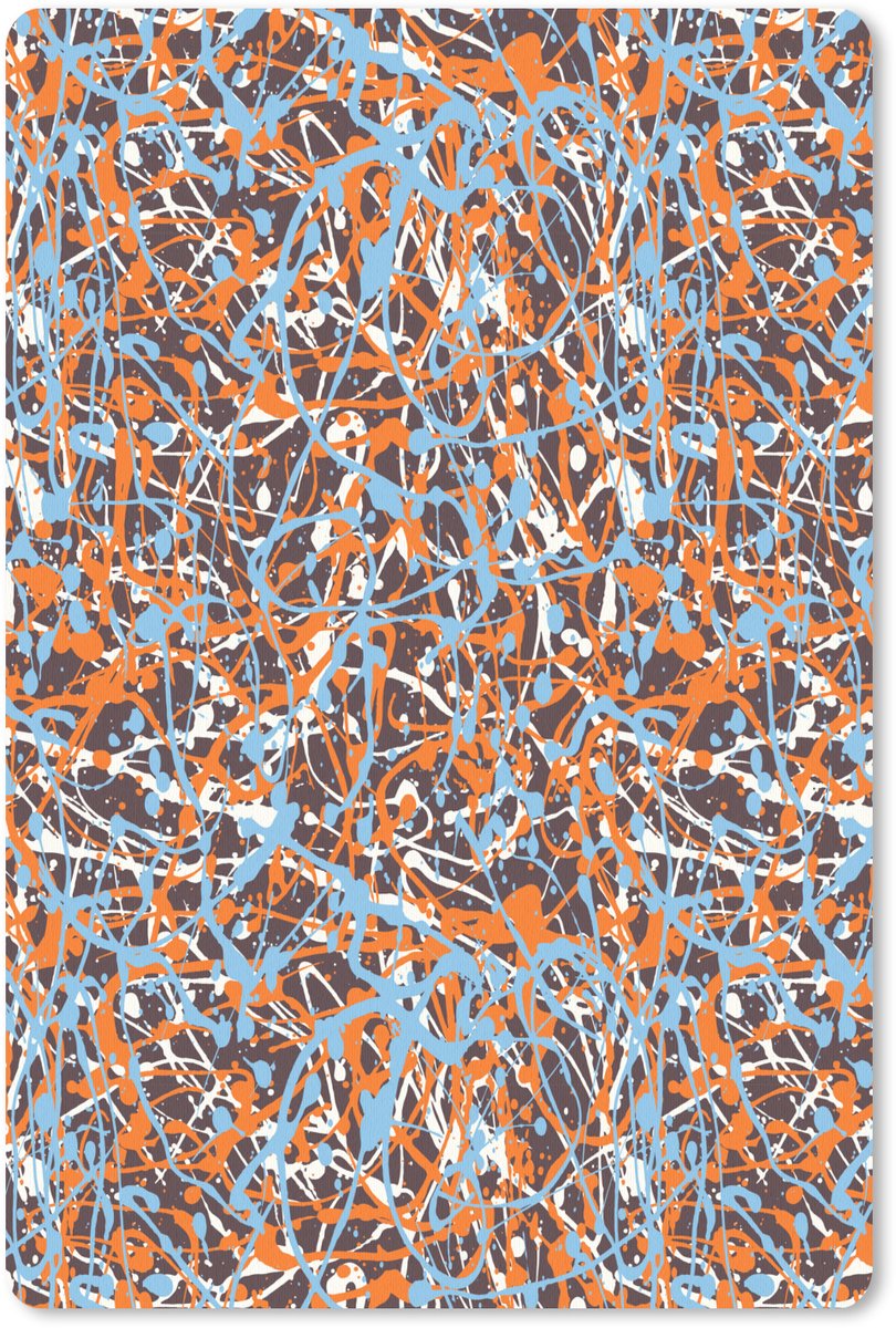 Muismat 18x27 cm - Mousepad Blauw - Waterverf - Chaos - Muismatten