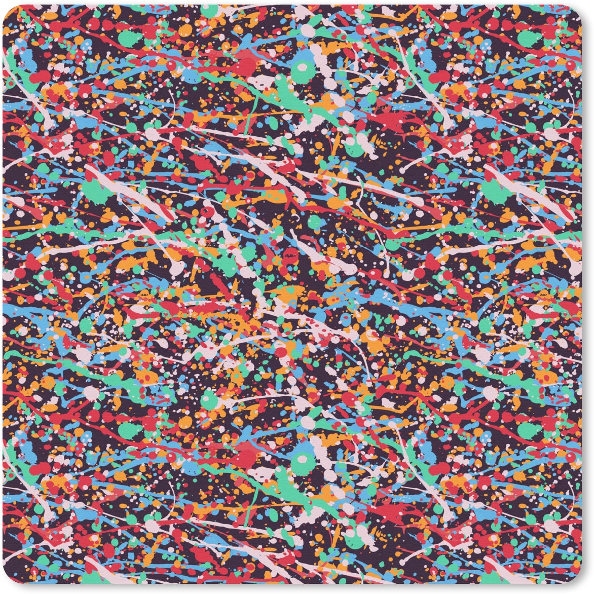 Muismat 30x30 cm - Mousepad Spat - Abstract - Waterverf - Multi - Muismatten