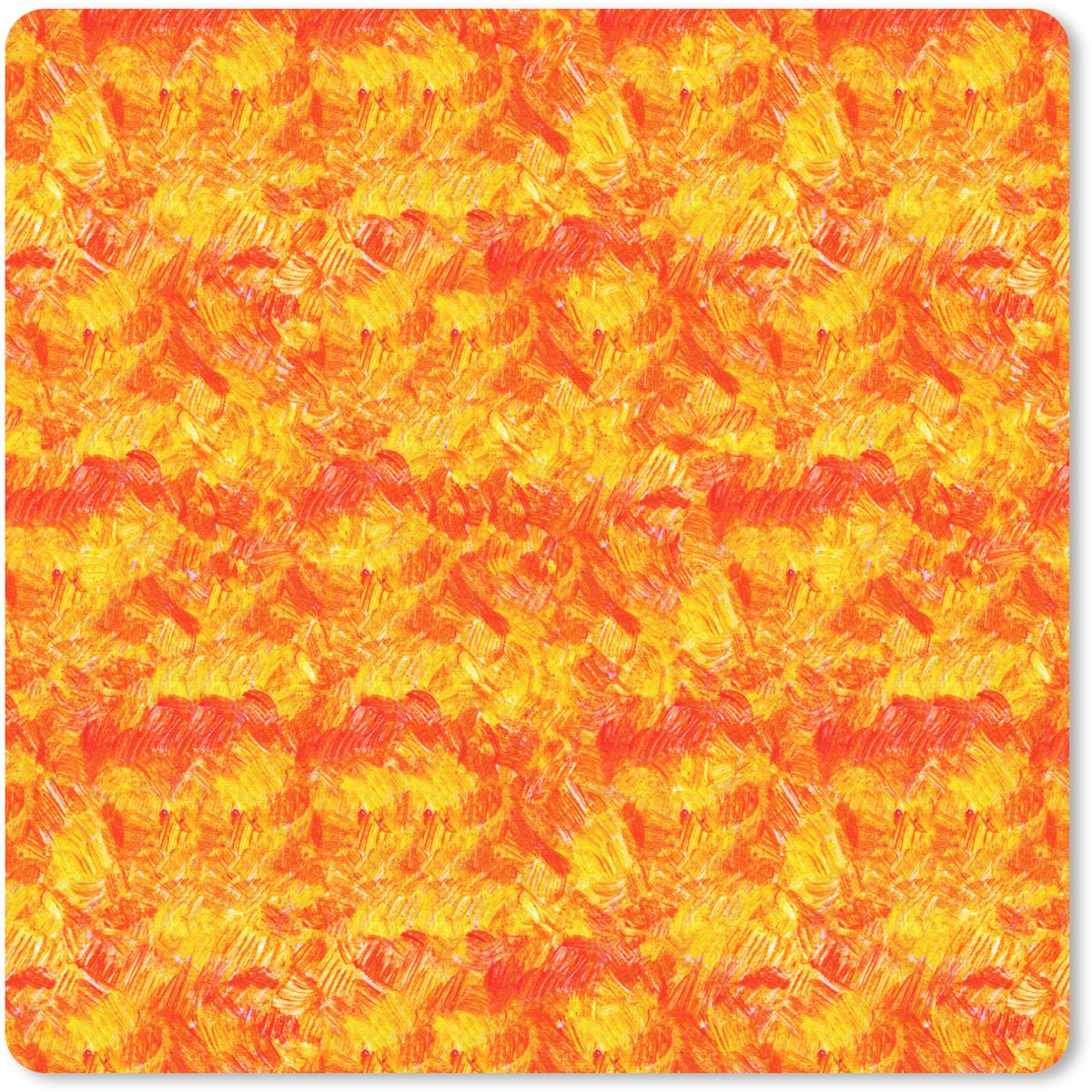Muismat 20x20 cm - Mousepad Verf - Oranje - Geel - Muismatten