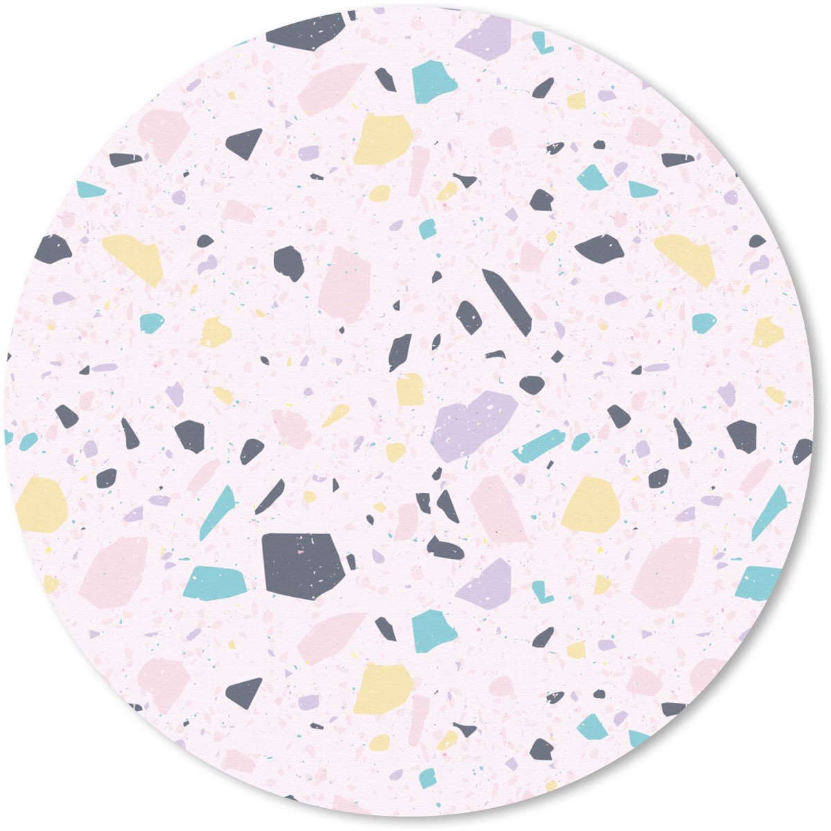 Muismat rond 30x30 cm - Mousepad Terrazzo - Patroon - Zacht - Snoep - Ronde muismatten