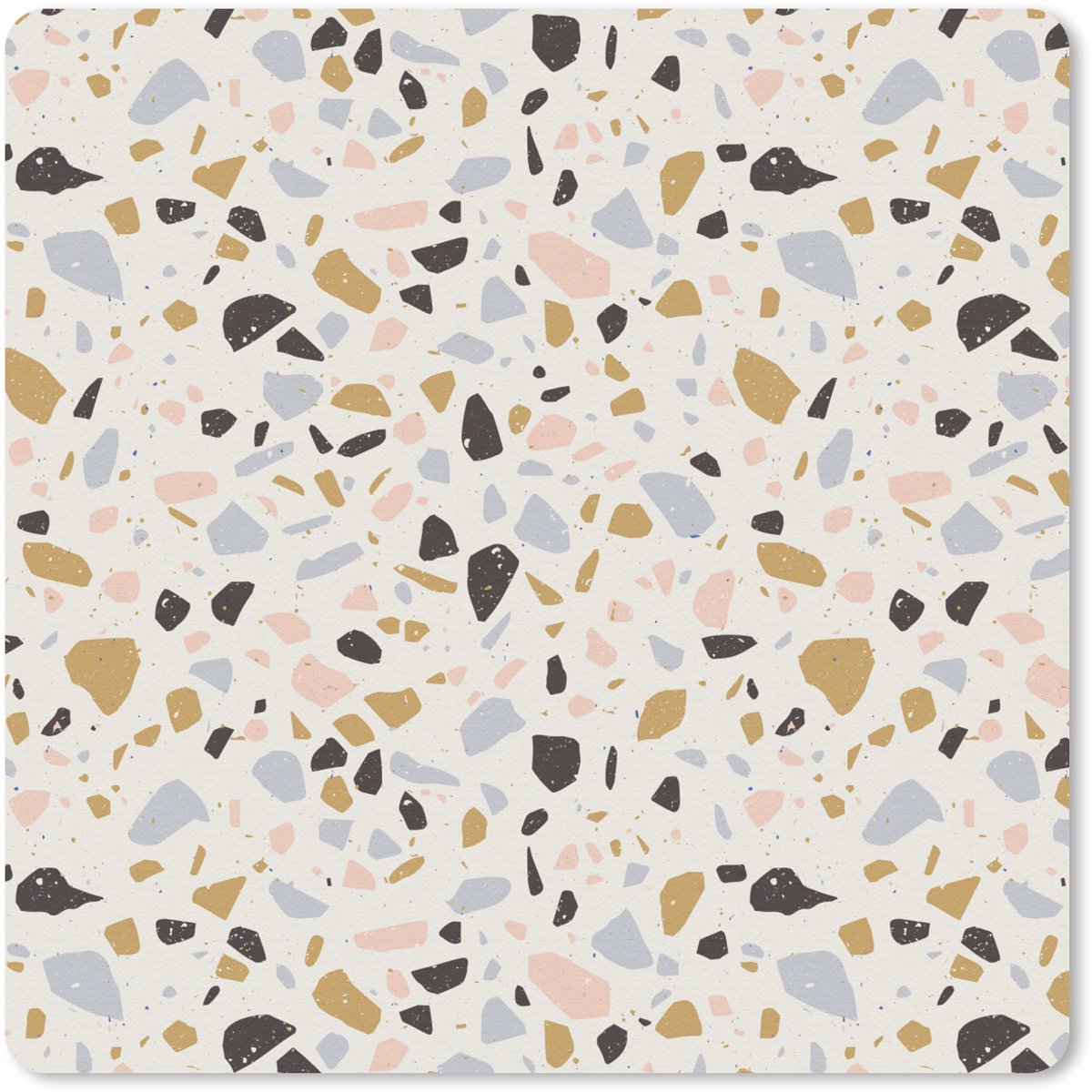 Muismat 30x30 cm - Mousepad Terrazzo - Patroon - Neutraal - Zacht - Multi - Muismatten